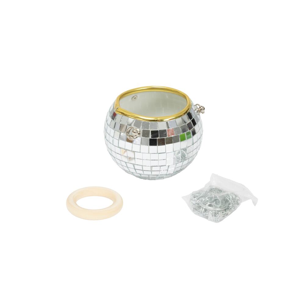Silver Disco Ball Planter 5" Party favor leftovers